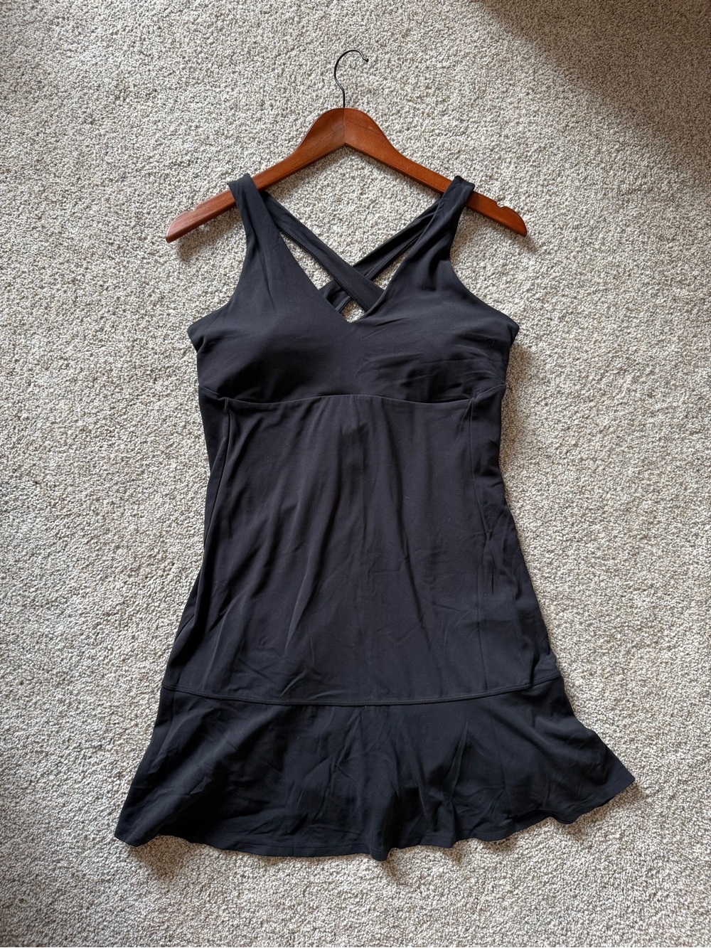All in Motion Black Active Dress with Built-In Shorts, Size Large